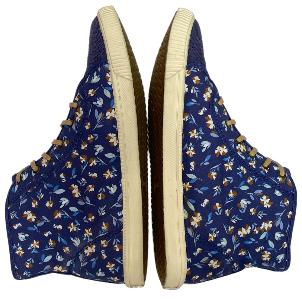 TOMS Deep Cobalt Floral Camarillo Hi-Top Sneaker Women’s Size 8.5 - Picture 6 of 11